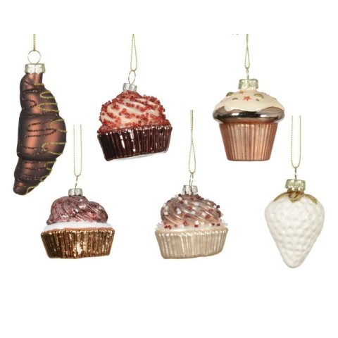 PENDENTI CUPCAKES CORNETTI VETRO H.6.2